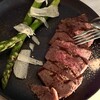 CAFE GITANE - 三重県産松阪牛シンタマステーキ グリーンアスパラガスのグリル