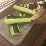 酒菜 山もと山もと - お食事が出てくる前に♪( ´θ｀)ノ肉味噌美味いです♪