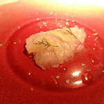 本日の新鮮なお魚とういきょうのカルパッチョ