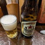 粉ひで - 赤星で今夜は呑み進めます。