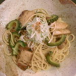 創作ぱすた ここわ - 豚角煮とゴーヤのペペロンチーノ・パスタ大盛り☆♪