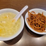 上海家庭料理 謝謝 船橋駅前南口店 - ｢玉子スープ｣と｢小鉢の焼そば｣☆