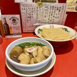 カドヤ食堂 総本店 - つけそば並、豚足トッピング、味玉