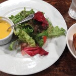 トラットリア アジアーゴ - Bランチのサラダ　スープ