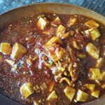 杏's cafe - 麻婆焼きそば。辛さ3、て書いてあったけど辛い物があまり得意ではない私には十分辛かった笑