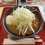 くるまやラーメン - カレーラーメン+温玉+納豆+さらしねぎ