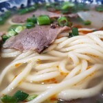 蘭州拉麺店 火焔山 - 二細麺。