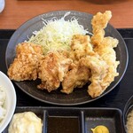 からやま - 料理写真:とり天合盛り定食【期間限定】