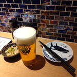 青ヶ島屋 - 生ビール＆春雨サラダ