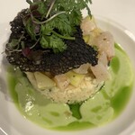 ビストロ  シピ - 帆立とズッキーニ、クスクスのサラダ仕立てグリンピースのソース