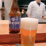 薪鳥新神戸 - 最初はKOEDOの瑠璃で乾杯