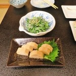 大浜 - 長芋醤油漬け・ほうれん草胡麻和え