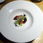 アルドアック - 前菜1（メニューA）鰯酢漬けガスパチョ投入前