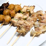 日本一 - 料理写真:レバー、つくね、モモアスパラ、皮、軟骨