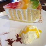 カフェ ジータ - ケーキセット(フルーツケーキ)