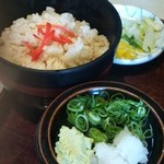 弁慶 - 細切りざるそば定食 かやくごは  :830円