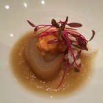 毛蟹　焼き玉葱・・・玉ねぎソース・生うに