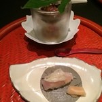 雅しゅとうとう - 毛蟹　焼き玉葱・・・玉ねぎソース・生うに。
            海素麺・才巻海老・長芋
            鯵の柿の葉寿司