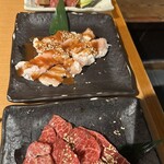 あけぼの食堂 - 上ホル、宮崎牛ロースにランプ