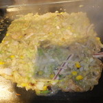 Okonomiyaki Yakisoba Fuugetsu - 花セット　２２８９円　もんじゃ　デラックス　を焼いて　４　【　２０１４年７月　】