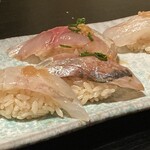 寿し処 今 - ヒラメ、アジ