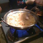 もつ蔵 - 〆はチャンポン玉を投入し強火で水分を飛ばします