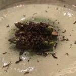 銀座 和食 吉乃 - アスパラ、トリュフ