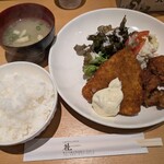 社 - アジから定食