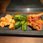 万両 - キムチ盛り合わせ3種(山芋、胡瓜、白菜)