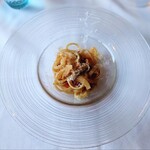 Ristorante Crocifisso - リングイネ自家製パンチェッタとチェリートマト　アマトリチャーナビアンカ