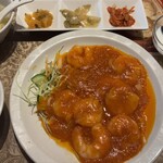 宏福楼 - エビのチリソース炒め定食　990円（税込）