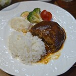 キッチン ブルー グローブ - ご飯を乗せて