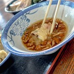ヨコクラうどん - なめこおろしの残ったスープは極上天つゆ