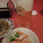 天津飯店 - まずはビールで乾杯！　H26.7