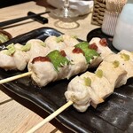 すし酒場 魚あるき - 「ささみ（わさび）（税込￥240）」「ささみ（梅しそ）（税込￥240）」「ささみ （ゆずこしょう）（税込￥240）」