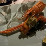 ザ・カワブン・ナゴヤ - 赤座海老の大葉風味焼き。