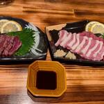 本格馬刺し居酒屋 新馬 - 馬のタタキ 馬刺し二種盛り