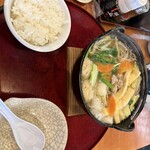 そば茶屋 吹上庵 志布志店 - ちゃんこ鍋うどん(そば)+鍋ごはん