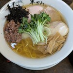 中華そば 半ざわ - 真鯛とホタルイカの塩ラーメン1300円