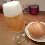 メンヤ - ランチは200円でグラスビールを付けられます
