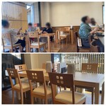 手打ちうどん 侑 - 店内はシンプルなレイアウトで、清潔感ある開放的な居心地良い空間が広がります。また、スタッフさんがテキパキと仕事されているのも気持ち良いです。