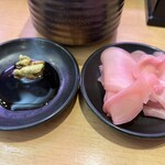 元禄寿司 - ワサビ、醤油、ガリ(^o^)