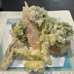 手打ち蕎麦 銀杏 - 春の山菜四種（¥1,210-）