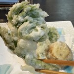 手打ち蕎麦 銀杏 - 春の山菜天