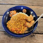 CAFE DE HAZERU - 車麩カツ付きスパイスダールカレー
