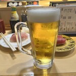 廻転寿司弁慶 - 生ビール(中) アサヒスーパードライ 528円