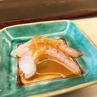 鮨 木場谷 - 甘えびをこのわたソースで