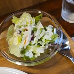 キッチン ブルー グローブ - サラダのアップ