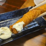 キッチン ブルー グローブ - ここで、海老フライ