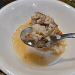 キッチン ブルー グローブ - リゾットも残り少ない